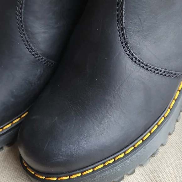 Dr. Martens Black Chelsea Boots with Yellow Accents - Picture 9 of 10